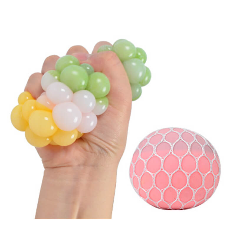 Colorful Mesh Grape Stress Balls Squeeze Ball Stretchy Toys