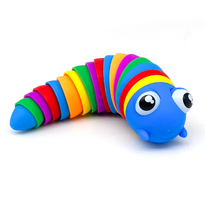 Rainbow Sensory Slug Fidget Toy for Kids Adults Decompression Fun