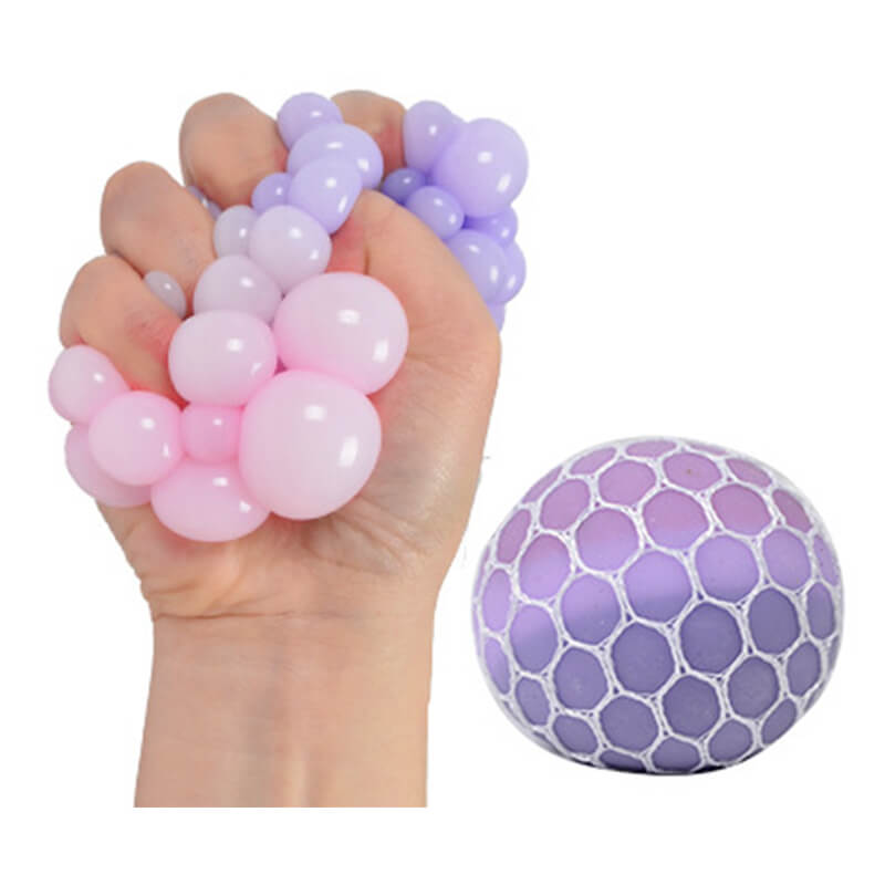 Colorful Mesh Grape Stress Balls Squeeze Ball Stretchy Toys