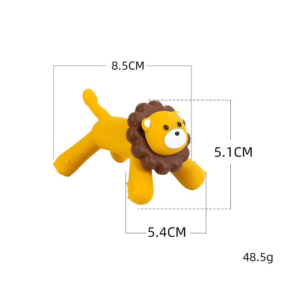 Lion Silicone Infant Hand Teether Pacifiers Clip for Baby